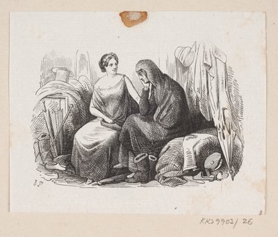 Ilustrace pro "Lykkens Kalosker" v H.C. Andersen, "Pohádky a příběhy", svazek 1 od H.P. Hansen