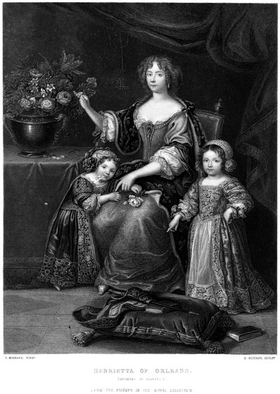 Henrietta Orleánská, dcera Karla I., 19. století. od H. Bourne