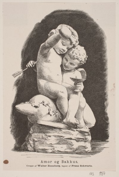 Amor a Bakchus od H. C. Henneberg