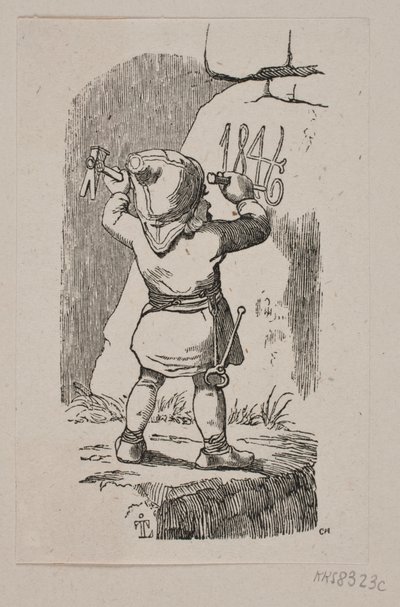 Goblin vytesá do skály rok 1846 od H. C. Henneberg
