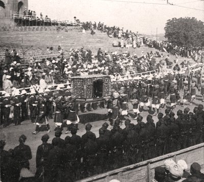 Státní nosítka v královském průvodu, Dillí, Indie, 1912. od H. D. Girdwood