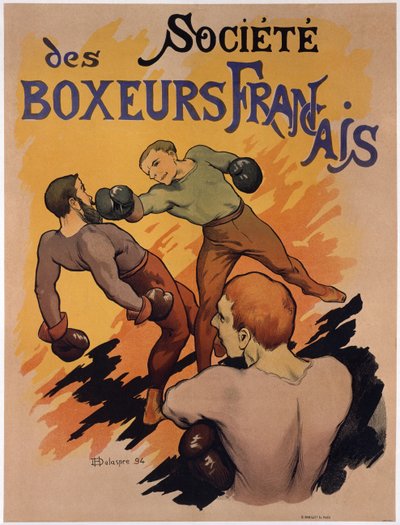 Plakát inzerující francouzskou Societe des boxeurs francais, 1894 od H. Delaspre