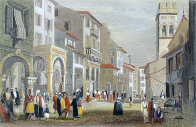 Královská cesta, Korfu (barevná rytina) od H. E. Allen