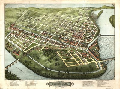 Pohled z ptačí perspektivy na Holyoke, Mass.: 1877 od H. H. Bailey