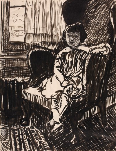 Bez názvu (Dívka sedící na židli) od H. Lyman Sayen