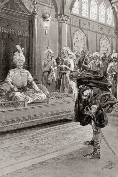 Sir Anthony Shirley navštěvující dvůr šáha Abbáse Velikého, Persie v roce 1599, z Hutchinson