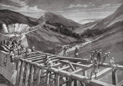 Přehrada Marib (litografie) od H. M. (after) Burton
