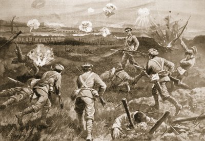 Seržant H. Wells vedl četu směrem k německým drátěným zapletením poté, co byl jeho důstojník zabit od H. Ripperger