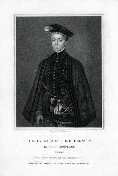 Henry Stuart, lord Darnley, druhý manžel Marie, skotské královny, 19. století. od H. Robinson