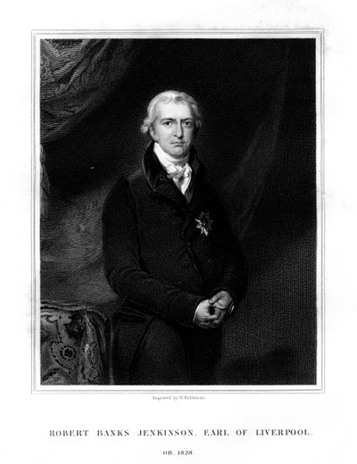 Robert Banks Jenkinson, 2. hrabě z Liverpoolu, předseda vlády Spojeného království, 1834. od H. Robinson
