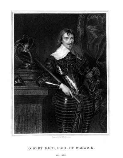 Robert Rich, 2. hrabě z Warwicku, anglický koloniální správce, 1827 od H. Robinson
