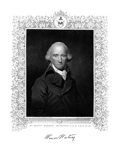 Warren Hastings, anglický správce v Indii, 19. století. od H. Robinson