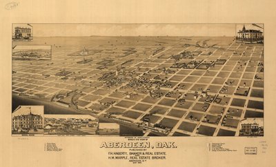Pohled z ptačí perspektivy na Aberdeen, Dak. LOC 75696570 od H. Wellge