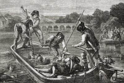 Utonutí na Loiře za vlády teroru od H. de la (after) Charlerie