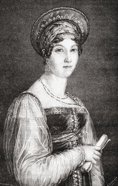 Mademoiselle Mars, vyryla La Plante, z „Histoire de la Revolution Francaise“ od Louise Blanca (1811-82) od H. de la Charlerie