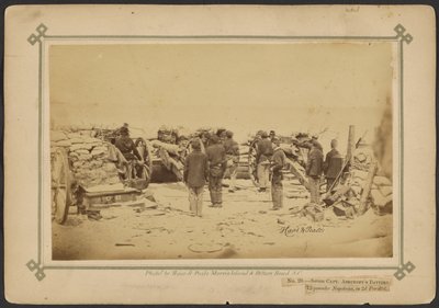 Sekce baterie kapitána Ashcrofta, 12-ti rážové Napoleonovy kanóny, ve 2. paralelním oddílu. od Haas and Peale