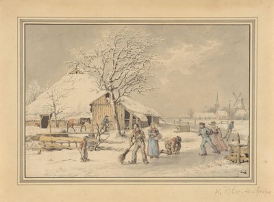 zimní krajina od Haatje Pieters Oosterhuis (attributed to)