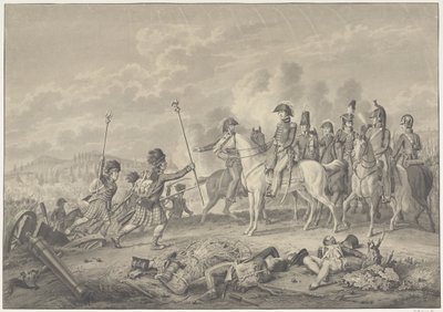 Vévoda z Wellingtonu dostává dvě standarty s orly zajatými od Francouzů během bitvy u Waterloo, 1815 od Haatje Pieters Oosterhuis
