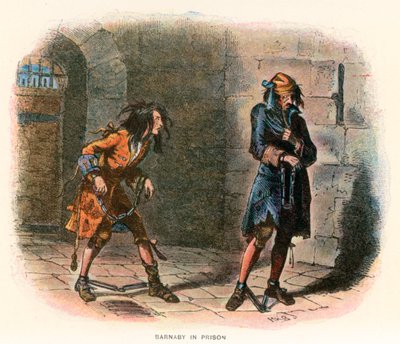 Ilustrace k filmu Barnaby Rudge (barevná litografie) od Hablot Knight (1815-92) (after) Browne