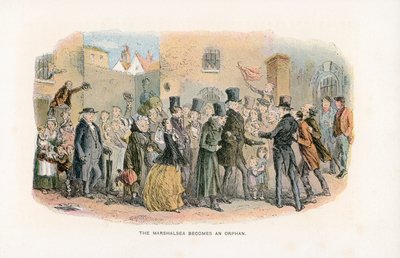 Ilustrace k filmu Malá Dorritka (barevná litografie) od Hablot Knight (1815-92) (after) Browne