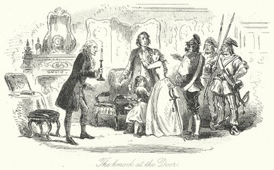 Klepání na dveře (rytina) od Hablot Knight (1815-92) (after) Browne