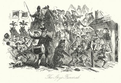 Pohřeb špiona (rytina) od Hablot Knight (1815-92) (after) Browne