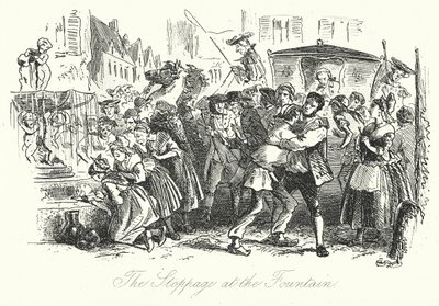 Zastavení u kašny (rytina) od Hablot Knight (1815-92) (after) Browne