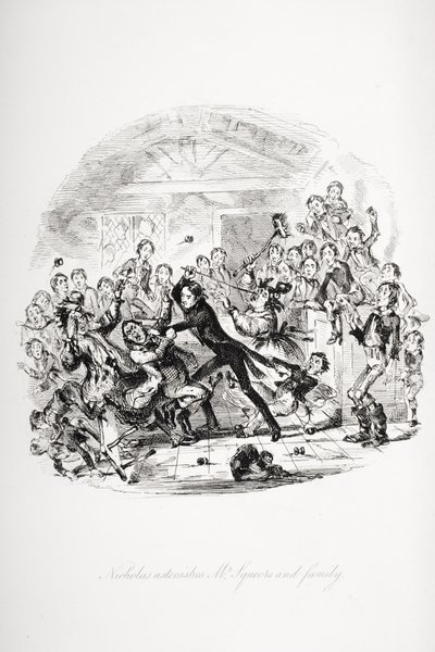 Ilustrace pro Nicholase Nicklebyho Charlese Dickense od Hablot Knight (1815 92) Browne