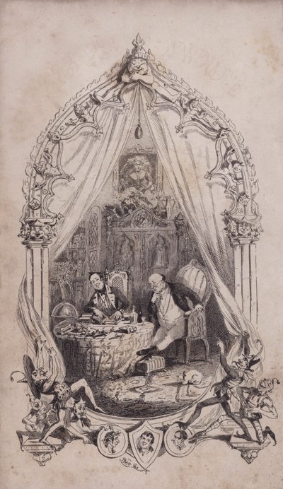 Samuel Pickwick a Alfred Jingle, ilustrace z románu Charlese Dickense The Pickwick Papers (rytina) od after Hablot Knight Browne