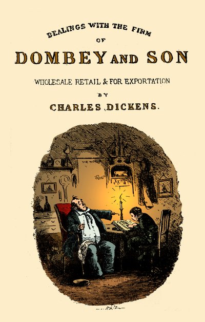 Dombey & Son od Charlese Dickense. Titulní strana od Hablot Knight Browne