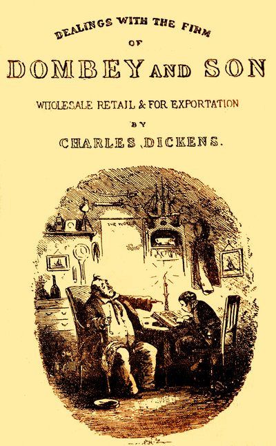 Dombey & Son od Charlese Dickense. Titulní strana od Hablot Knight Browne