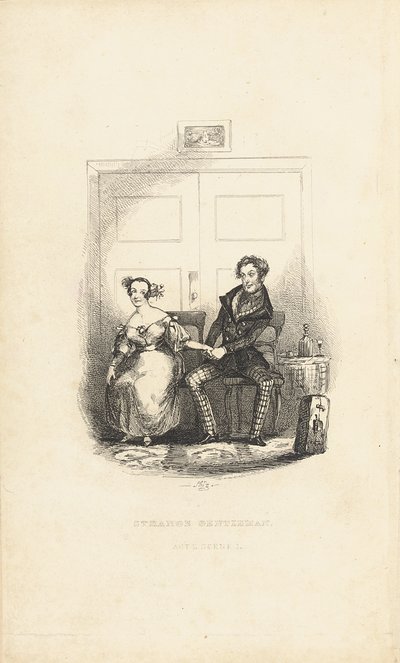 Frontispis k The Strange Gentleman: A Comic Burletta, Charles Dickens (1812-70) od Hablot Knight Browne