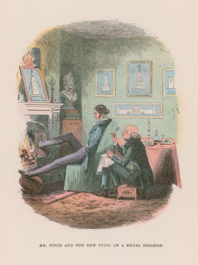 Ilustrace k filmu Martin Chuzzlewit od Hablot Knight Browne