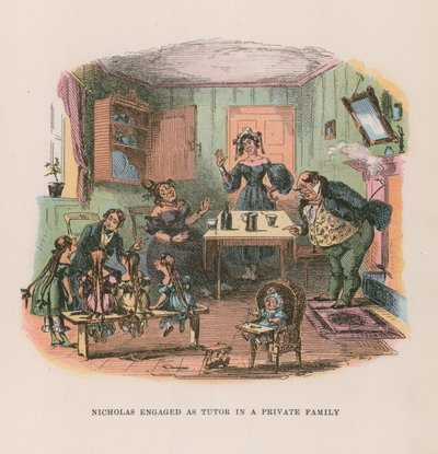 Ilustrace pro Nicholase Nicklebyho od Hablot Knight Browne