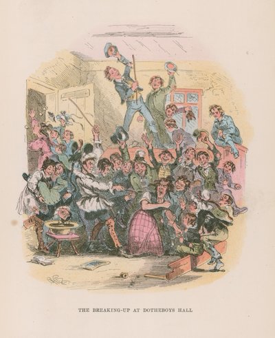 Ilustrace pro Nicholase Nicklebyho od Hablot Knight Browne