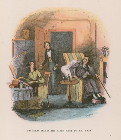 Ilustrace pro Nicholase Nicklebyho od Hablot Knight Browne