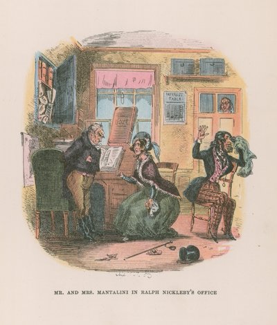 Ilustrace pro Nicholase Nicklebyho od Hablot Knight Browne