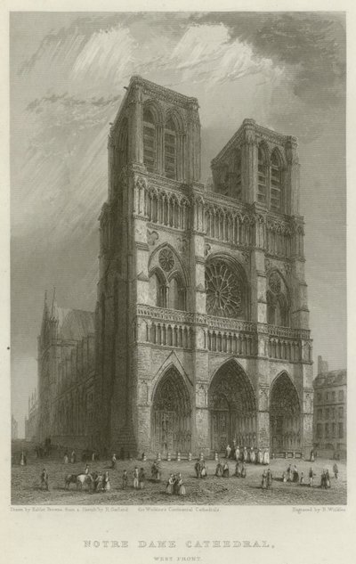 Katedrála Notre Dame, západní průčelí od Hablot Knight Browne