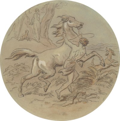 Jeden z osmnácti návrhů pro sérii desek ilustrujících Venuši a Adonise od Hablot Knight Browne