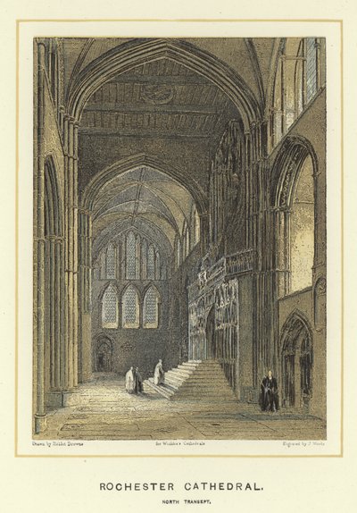 Rochesterská katedrála, severní transept od Hablot Knight Browne