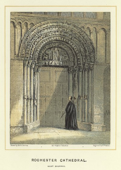 Rochesterská katedrála, západní dveře od Hablot Knight Browne