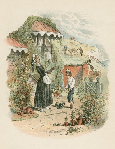 Scéna z Davida Copperfielda od Charlese Dickense, 1849-1850 od Hablot Knight Browne