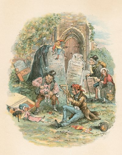 Scéna z The Old Curiosity Shop od Charlese Dickense, 1841 od Hablot Knight Browne
