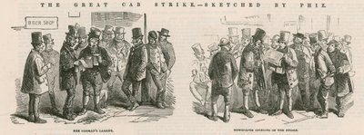 The Great Cab Strike - náčrtky Phiz od Hablot Knight Browne