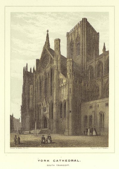 Yorkská katedrála, jižní transept od Hablot Knight Browne