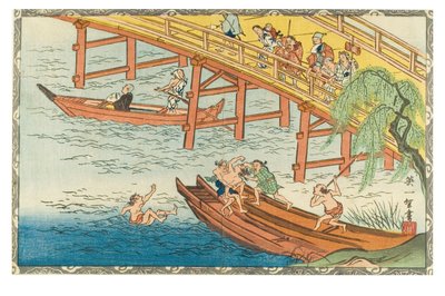 6. lunární měsíc (Rokugatsu) ze série Dvanáct měsíců, asi 1830-1839 (dřevoryt na papíře) od Hanabusa Itcho