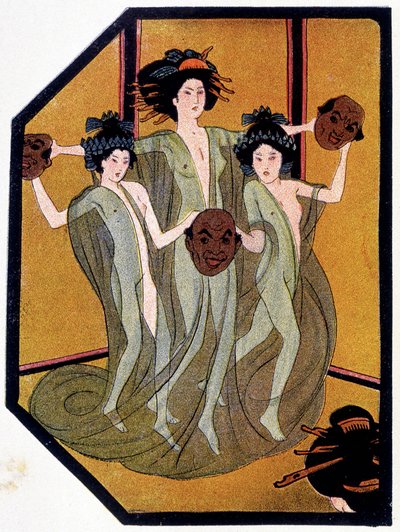 Entrance des Jeunes japonaises - v “” Poupée japonaises”” od Féliciena Champsaura, ill. Hanafusa Itcho, Paříž od Hanabusa Itcho