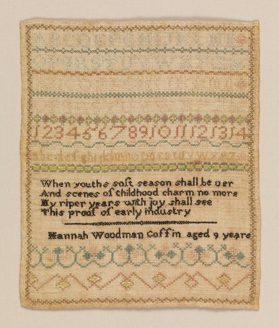Sampler od Hannah Woodman Coffin
