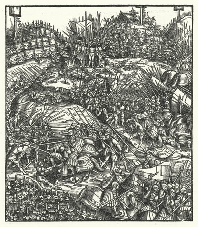 Arcivévoda Maxmilián Rakouský a jeho armáda bojující proti Francouzům od Hans (after) Burgkmair
