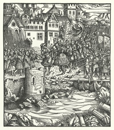 Arcivévoda Maxmilián Rakouský vjíždí do Utrechtu od Hans (after) Burgkmair
